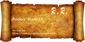 Rados Rudolf névjegykártya